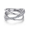 925 Sterling Silver White Sapphire Twisted Ring