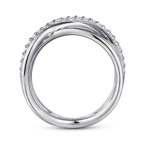 925 Sterling Silver White Sapphire Twisted Ring - Shot 2