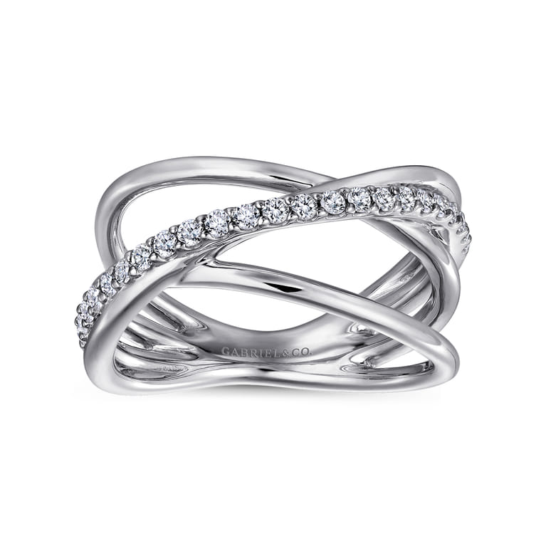 925 Sterling Silver White Sapphire Twisted Ring - Shot 4