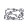 925 Sterling Silver White Sapphire Twisted Ring