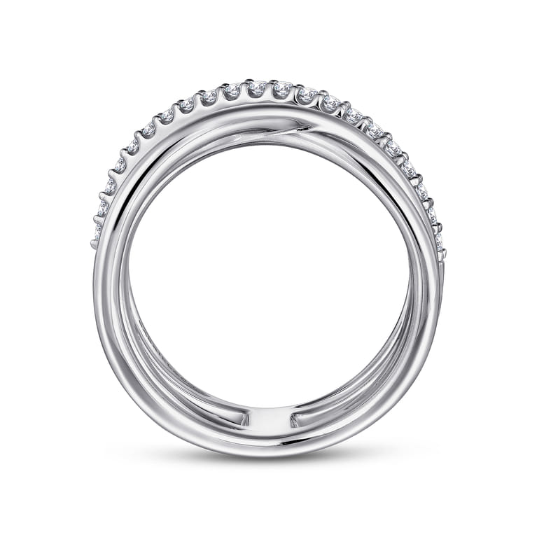 925 Sterling Silver White Sapphire Twisted Ring - Shot 2