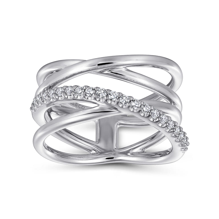 925 Sterling Silver White Sapphire Twisted Ring - Shot 4