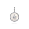 925 Sterling Silver White Sapphire and Mother Of Pearl Medallion Pendant- Bujukan