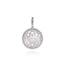 925 Sterling Silver White Sapphire and Mother Of Pearl Medallion Pendant- Bujukan