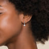 925 Sterling Silver White Sapphire and Mother of Pearl Stud Drop Earrings