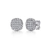 925 Sterling Silver White Sapphire and Rope Frame Stud Earrings