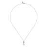 925 Sterling Silver White Sapphire and Round Pearl Bujukan Necklace