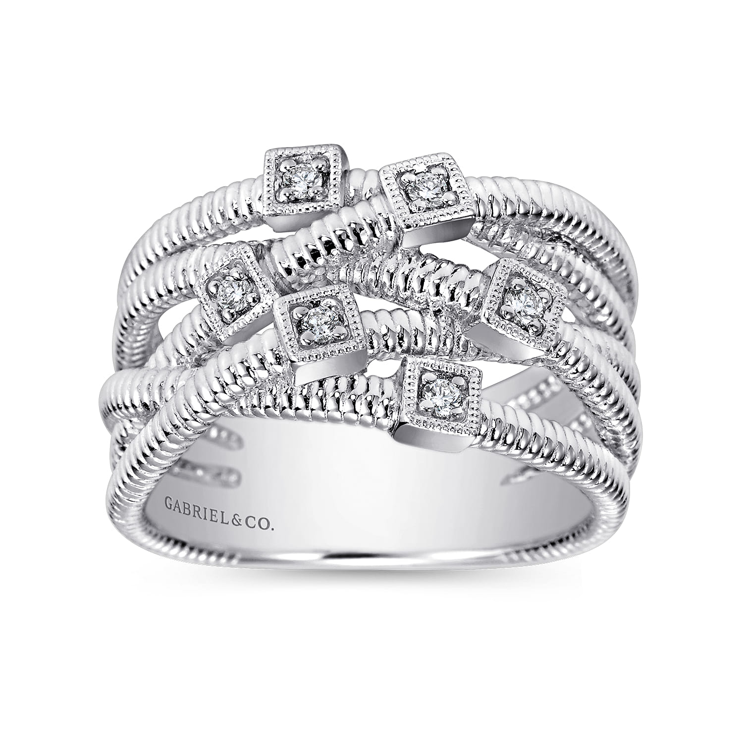 925 Silver Twisted Scalloped [Ring Type]. SKU LR6929SV5JJ