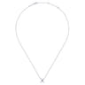 925 Sterling Silver X Necklace with Ruby Stone Center