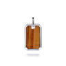 925 Sterling Silver Yellow Tiger Eye Dog Tag Pendant