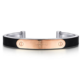 925-Sterling-Silver-and-14K-Rose-Gold-and-Leather-Open-Cross--ID-Bracelet1