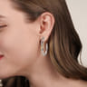 925 Sterling Silver and 14K Yellow Gold Bujukan Bypass J Hoop Earrings