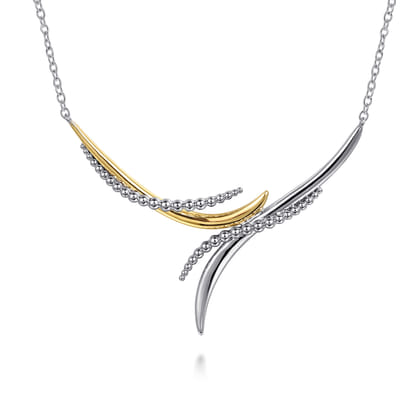 925 Sterling Silver and 14K Yellow Gold Bujukan Bypass Necklace