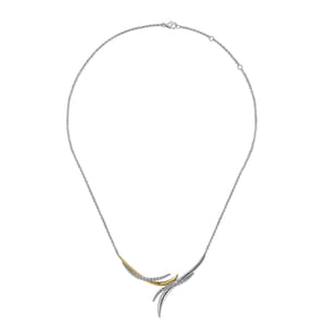 925 Sterling Silver and 14K Yellow Gold Bujukan Bypass Necklace
