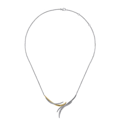 925 Sterling Silver and 14K Yellow Gold Bujukan Bypass Necklace