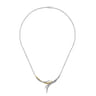 925 Sterling Silver and 14K Yellow Gold Bujukan Bypass Necklace