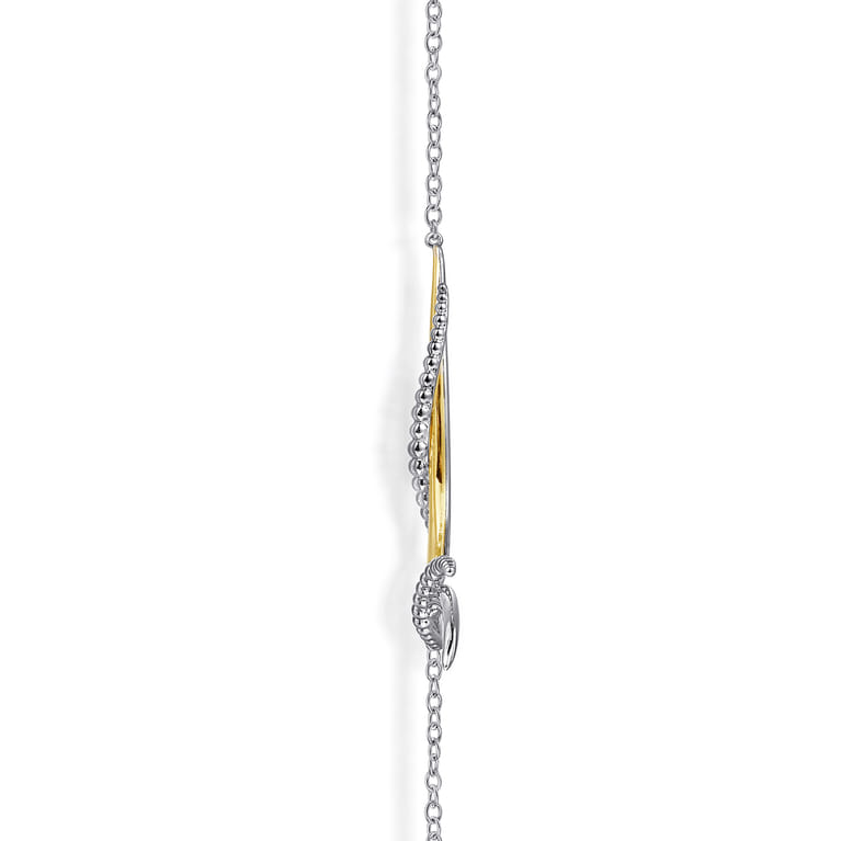 925 Sterling Silver and 14K Yellow Gold Bujukan Bypass Necklace - Shot 4