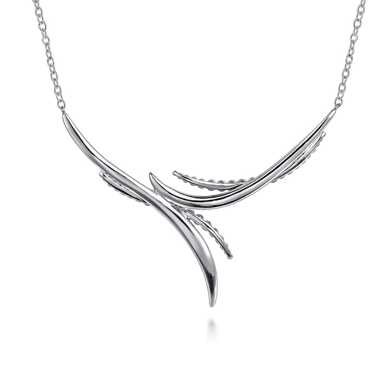 925 Sterling Silver and 14K Yellow Gold Bujukan Bypass Necklace - Shot 5