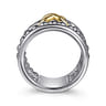 925 Sterling Silver and 14K Yellow Gold Bujukan Criss Cross Easy Stackable Ring