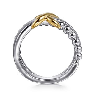 925 Sterling Silver and 14K Yellow Gold Bujukan Criss Cross Ring