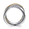 925 Sterling Silver and 14K Yellow Gold Bujukan Criss Cross Ring