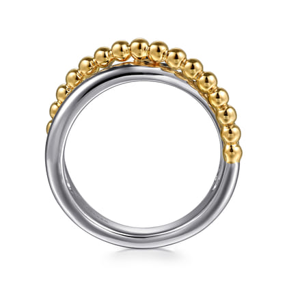 925 Sterling Silver and 14K Yellow Gold Bujukan Criss Cross Ring