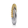925 Sterling Silver and 14K Yellow Gold Bujukan Criss Cross Ring