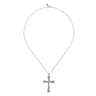 925 Sterling Silver and 14K Yellow Gold Bujukan Cross Pendant Necklace
