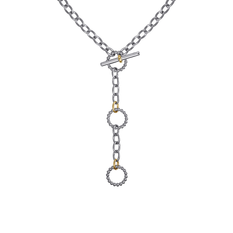 925 Sterling Silver and 14K Yellow Gold Bujukan Link Necklace - Shot 1