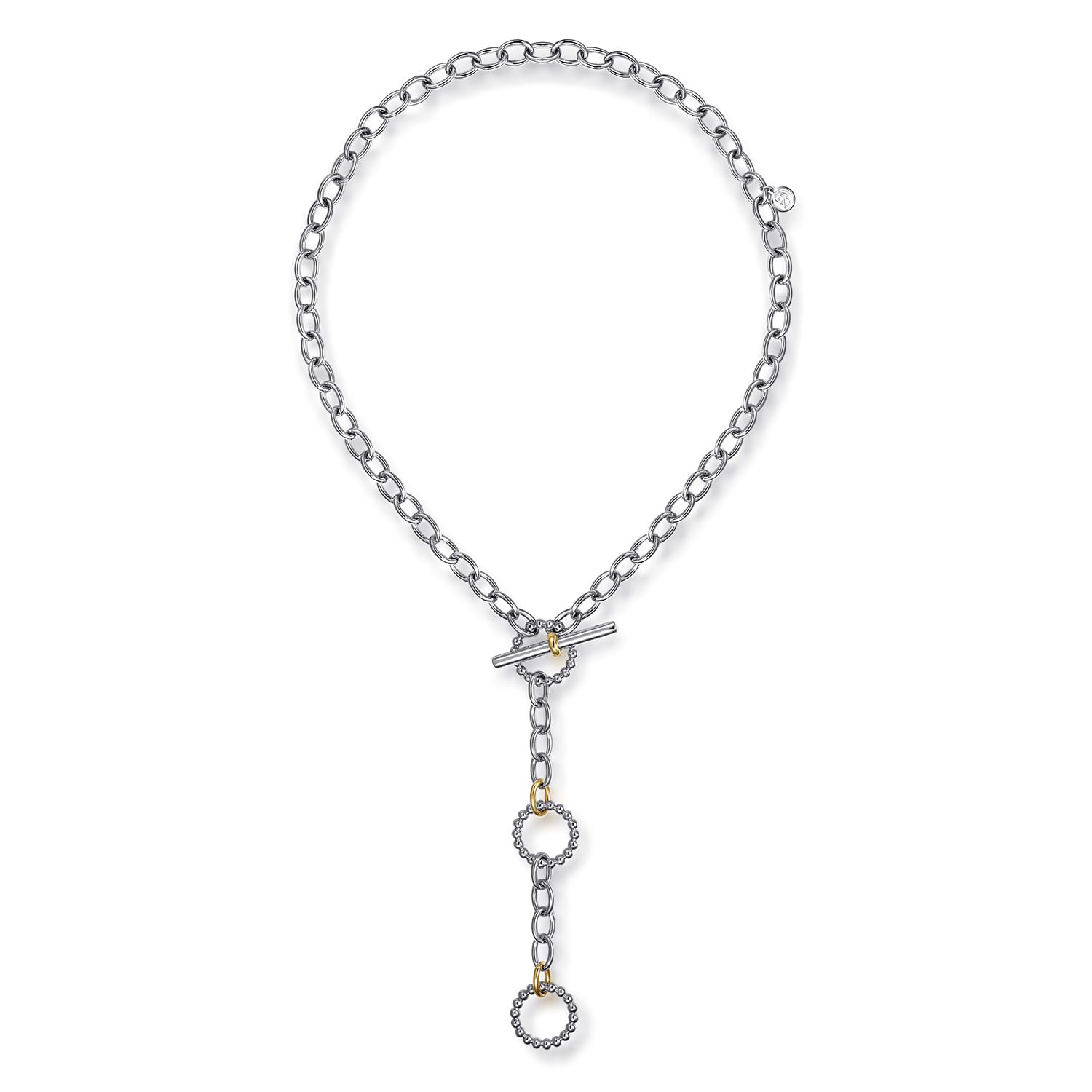 925 Sterling Silver and 14K Yellow Gold Bujukan Link Necklace