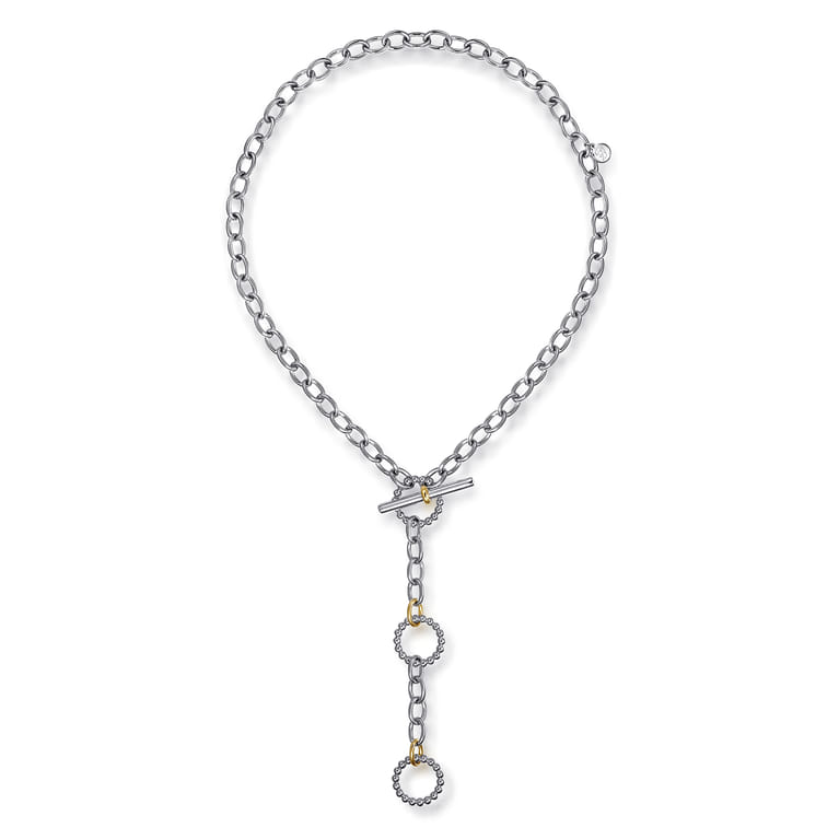 925 Sterling Silver and 14K Yellow Gold Bujukan Link Necklace - Shot 2