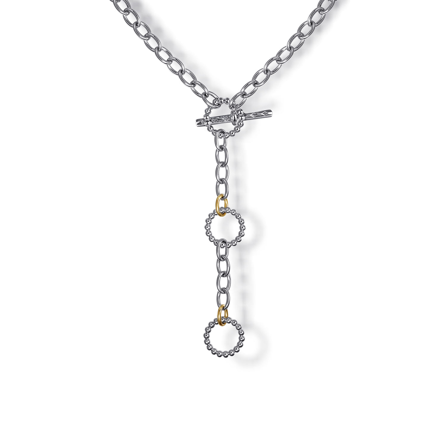 925 Sterling Silver and 14K Yellow Gold Bujukan Link Necklace