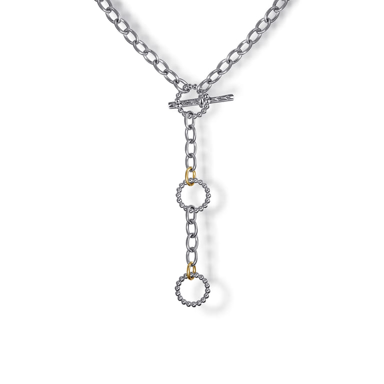 925 Sterling Silver and 14K Yellow Gold Bujukan Link Necklace - Shot 4