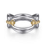 925 Sterling Silver and 14K Yellow Gold Bujukan Link Ring