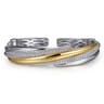 925 Sterling Silver and 14K Yellow Gold Bujukan Multiple Row Bangle Bracelet