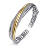 925 Sterling Silver and 14K Yellow Gold Bujukan Multiple Row Bangle Bracelet