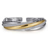 925 Sterling Silver and 14K Yellow Gold Bujukan Multiple Row Bangle Bracelet