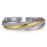 925 Sterling Silver and 14K Yellow Gold Bujukan Multiple Row Bangle Bracelet