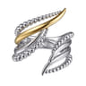 925 Sterling Silver and 14K Yellow Gold Bujukan Multiple Row Bypass Ring