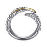 925 Sterling Silver and 14K Yellow Gold Bujukan Multiple Row Bypass Ring
