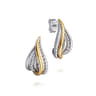 925 Sterling Silver and 14K Yellow Gold Bujukan Multiple Row J Hoop Earrings