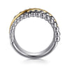 925 Sterling Silver and 14K Yellow Gold Bujukan Multiple Row Wide Band Ring