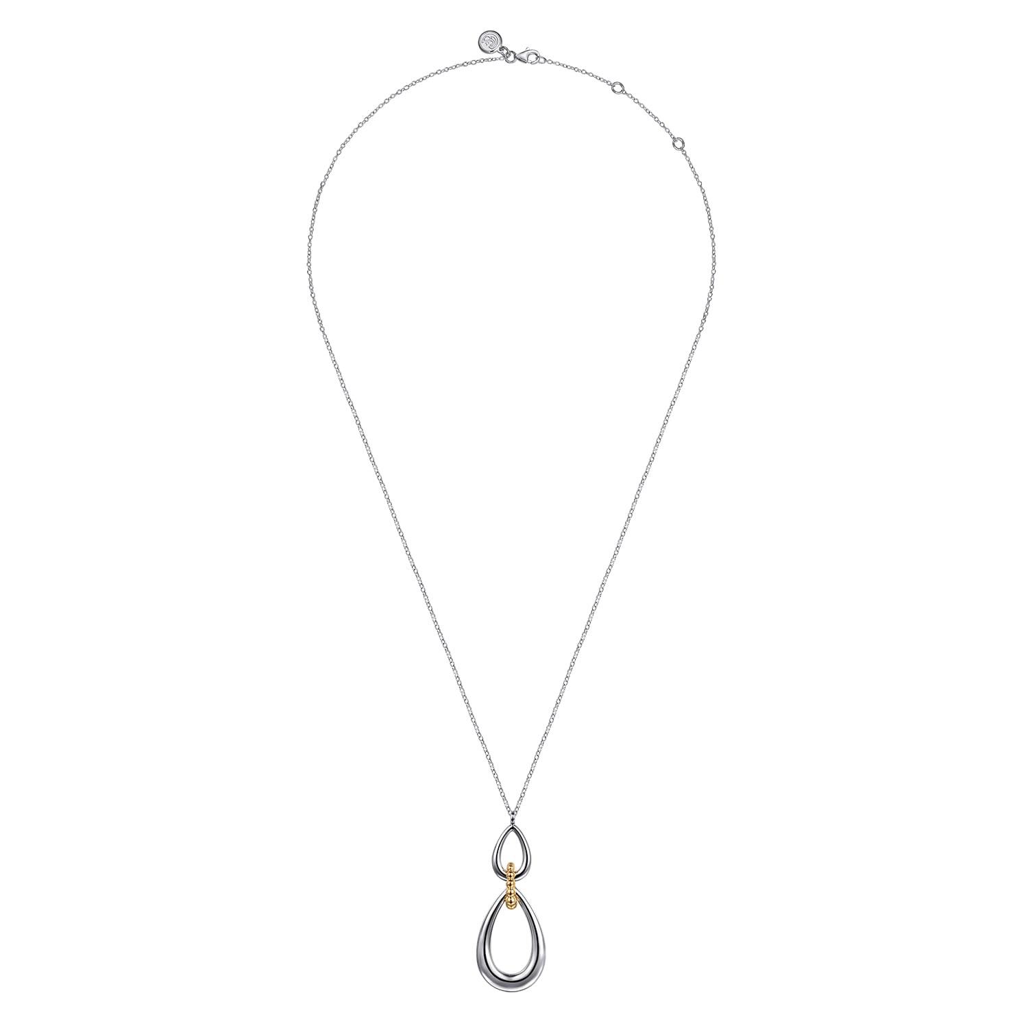 925 Sterling Silver and 14K Yellow Gold Bujukan Pear Shape Necklace - Shot 2