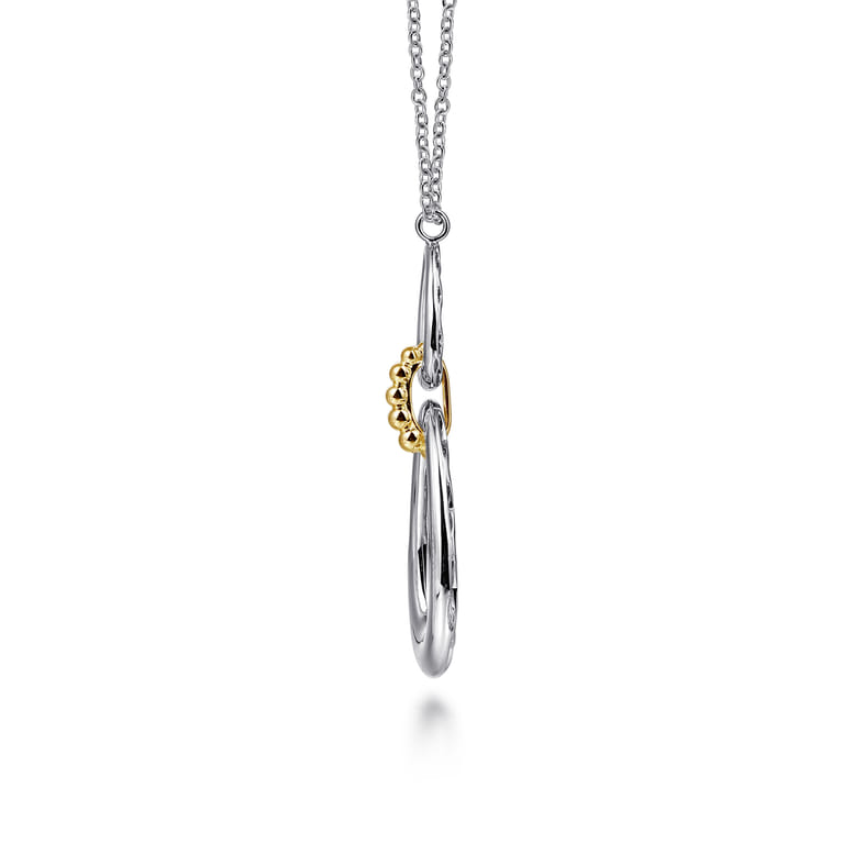 925 Sterling Silver and 14K Yellow Gold Bujukan Pear Shape Necklace - Shot 5