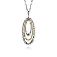 925 Sterling Silver and 14K Yellow Gold Bujukan Rope Circle Pendant Necklace
