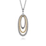 925 Sterling Silver and 14K Yellow Gold Bujukan Rope Circle Pendant Necklace