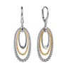 925 Sterling Silver and 14K Yellow Gold Bujukan Rope Drop Earrings