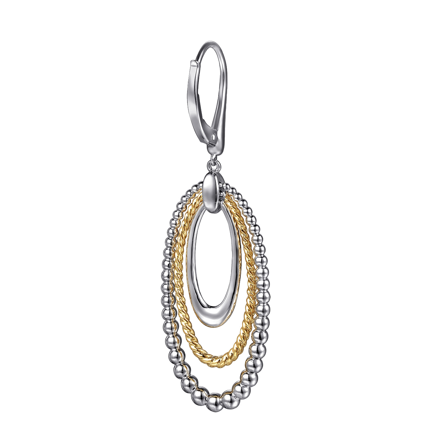 925 Sterling Silver and 14K Yellow Gold Bujukan Rope Drop Earrings - Shot 3