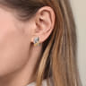 925 Sterling Silver and 14K Yellow Gold Bujukan Shrimp Criss Cross J Hoop Earrings