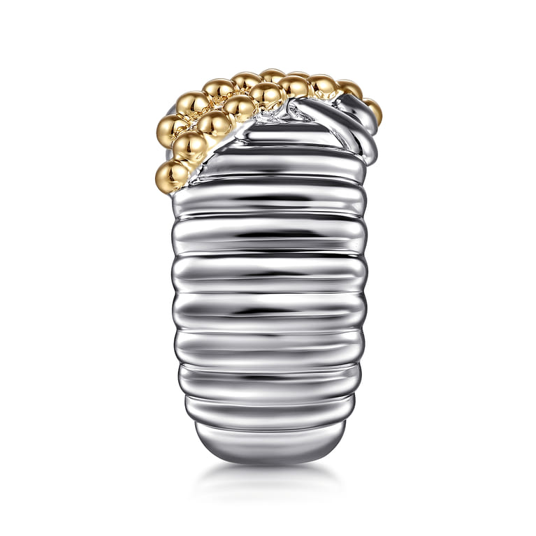 925 Sterling Silver and 14K Yellow Gold Bujukan Shrimp Criss-Cross Ring - Shot 4